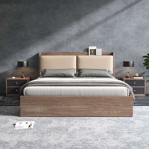 Giường Gỗ Công Nghiệp Hiện Đại Tựa Sofa Mã CN5