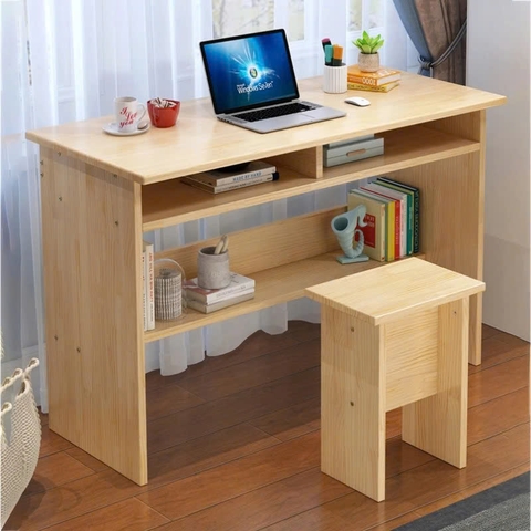 Bàn Làm Việc Gỗ Tự Nhiên Đa Năng Hiện Đại