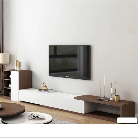 Kệ Tivi Hiện Đại MDF Phủ Melamine Màu Trắng