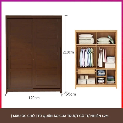 Tủ Quần Áo Cửa Trượt Gỗ Tự Nhiên