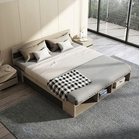 Giường Ngủ Gỗ Hiện Đại Kèm Ngăn Chứa Tiện Ích