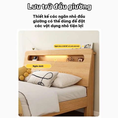 Giường Ngủ Gỗ Tự Nhiên Phong Cách Bắc Âu Hiện Đại