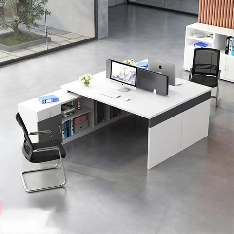 Bàn Làm Việc Văn Phòng Hiện Đại Đôi Liền Tủ