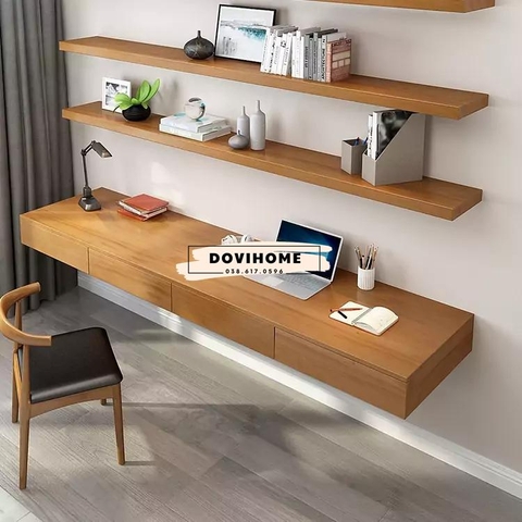 Bàn làm việc treo tường kết hợp kệ sách BLV05
