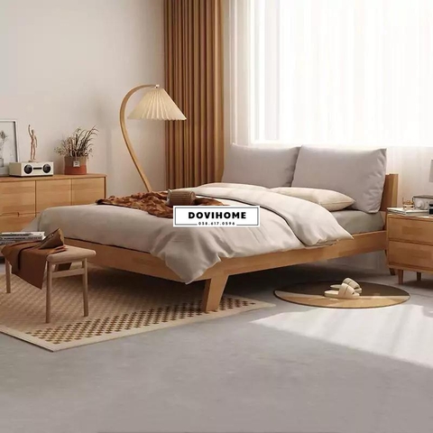 Giường Gỗ Tự Nhiên Phong Cách Hàn Quốc Tinh Tế M40
