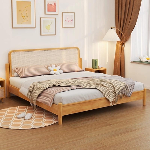 Giường Ngủ Gỗ Tự Nhiên Thiết Kế Thanh Lịch M42