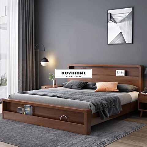 Giường Gỗ Tự Nhiên Phong Cách Tân Cổ Điển M44