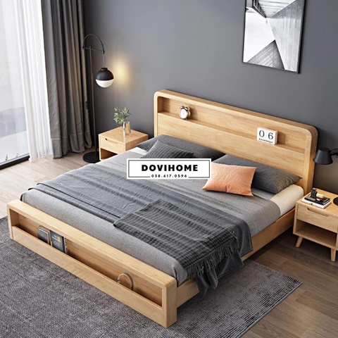 Giường Gỗ Tự Nhiên Phong Cách Tân Cổ Điển M44