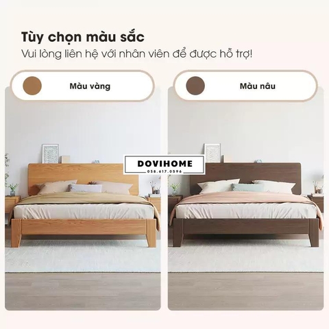Giường Gỗ Tự Nhiên Phong Cách Tối Giản, Hiện Đại M46
