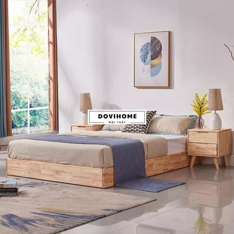 Giường Ngủ Gỗ Tự Nhiên Kiểu Hàn Thanh Lịch M49