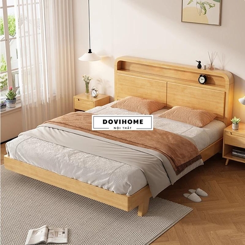 Giường Gỗ Tự Nhiên Thiết Kế Chắc Chắn Và Ổn Định M51