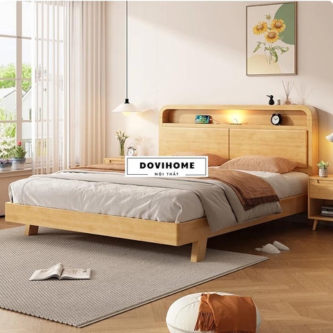 Giường Gỗ Tự Nhiên Thiết Kế Chắc Chắn Và Ổn Định M51