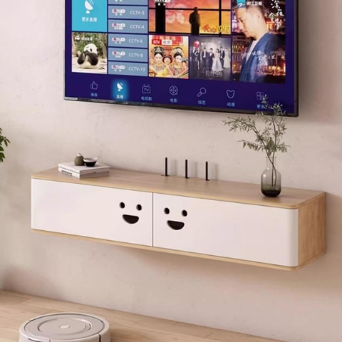 Kệ Tivi Đơn Giản Treo Tường Gỗ Công Nghiệp KTV08