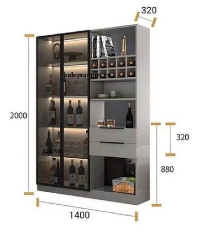 Tủ Rượu Trang Trí Cao Cấp Phong Cách Hiện Đại