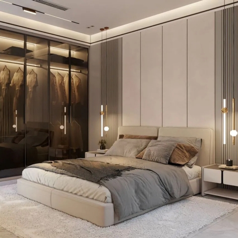 Phòng ngủ tông màu be sáng