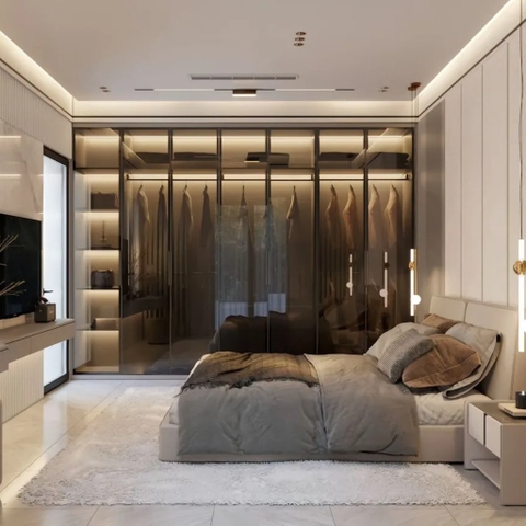 Phòng ngủ tông màu be sáng