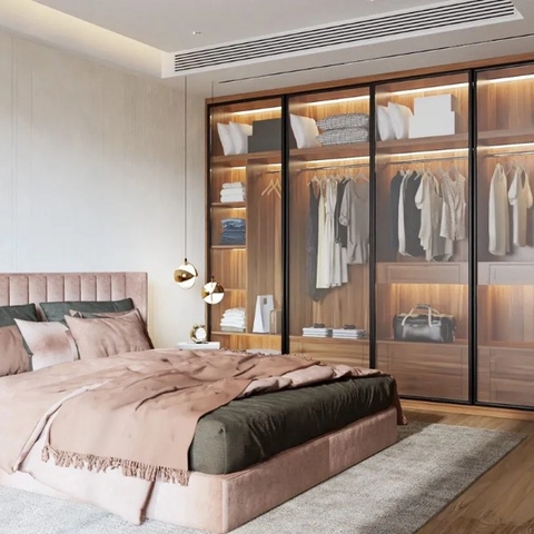 Nội thất phòng ngủ nhà mặt đất đơn giản