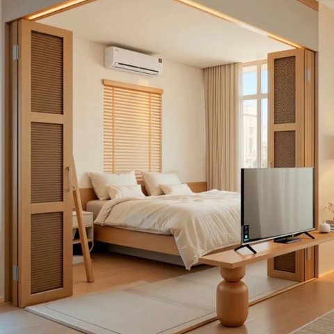 Phòng ngủ không gian mở với diện tích nhỏ