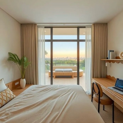 Phòng ngủ không gian mở với diện tích nhỏ