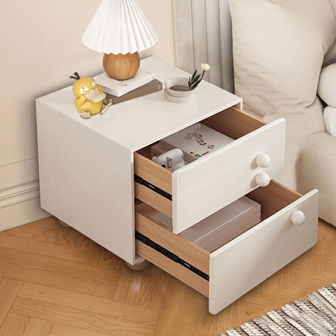 Tủ Đầu Giường Hiện Đại Bo Góc Tay Nắm Tròn