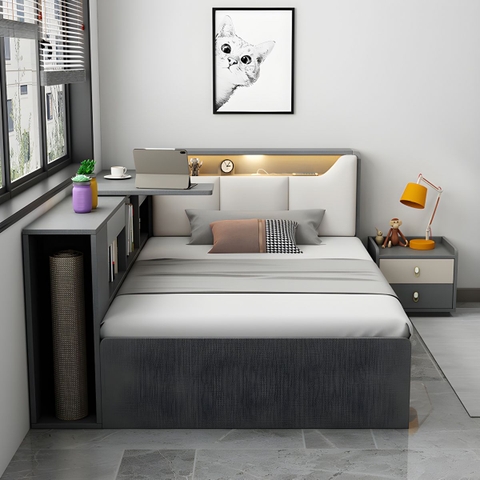 Giường Gỗ Công Nghiệp Hiện Đại Có Ngăn Kéo