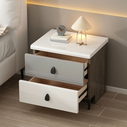 Tủ Đầu Giường 2 Ngăn Kéo Phong Cách Hiện Đại Tối Giản