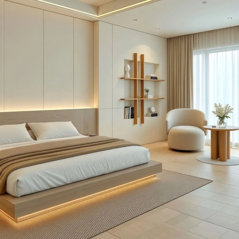 Phòng ngủ tối giản giá cả hợp lý