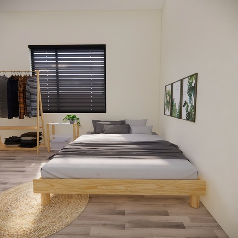 Giường gỗ chân tròn (Mã M21)