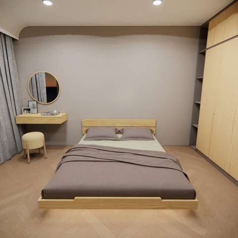 Giường M34 Giường bay gắn led kết hợp tựa đầu giường