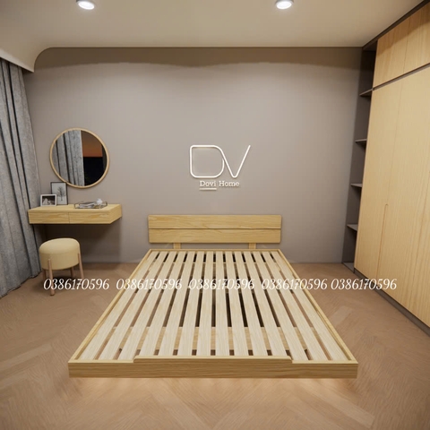 Giường M34 Giường bay gắn led kết hợp tựa đầu giường