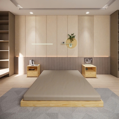 Giường gỗ M11 - Giường bệt phong cách Hàn Quốc