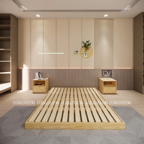 Giường gỗ M11 - Giường bệt phong cách Hàn Quốc