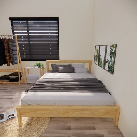 Giường Ngủ Gỗ Tự Nhiên Hiện Đại - Tối Giản Và Tinh Tế M30