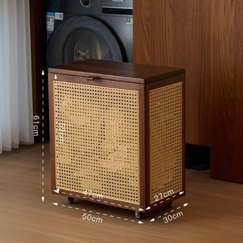 Giỏ Đựng Đồ Bằng Gỗ Đan Mây Thủ Công Thoáng Khí