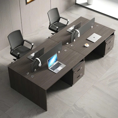 Bàn Làm Việc 4 Chỗ Ngồi Phong Cách Hiện Đại