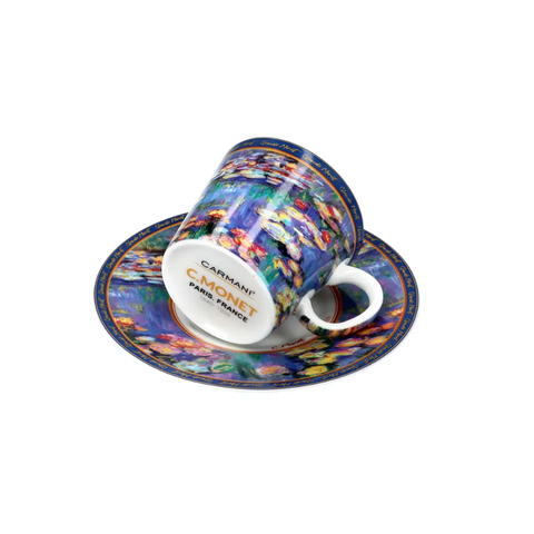 Bộ ly và đĩa sứ Carmani Cup of espresso - C. Monet, Water Lilies 100ml