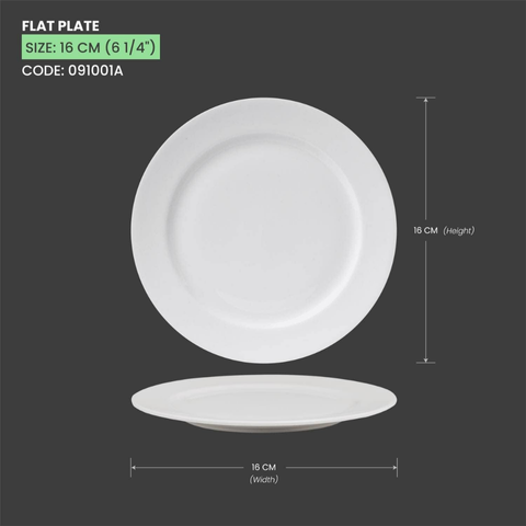 Đĩa sứ Baralee Simple Plus Flat Plate 16 cm