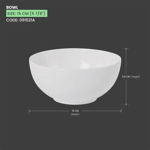 Bát/chén sứ Baralee Simple Plus Bowl 15 cm