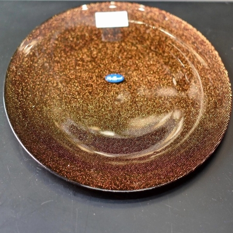 Đĩa thủy tinh Luigi Bormioli Cake plate Glitter bronze 33 c, 33cm.