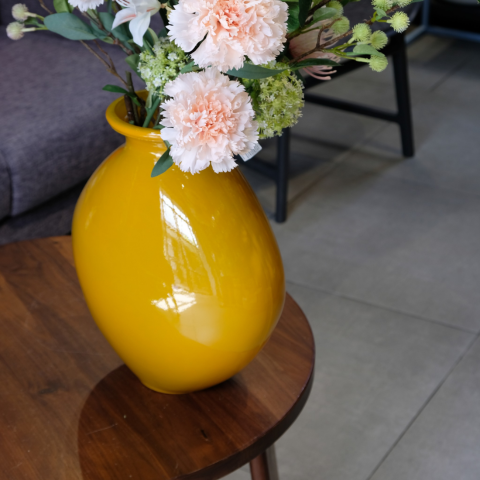 Bình hoa thủy tinh tái chế VSM Jarron Neon Màu vàng neon 37cm