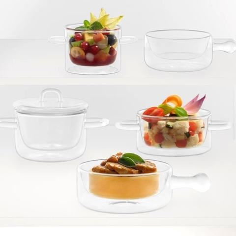 Hũ thủy tinh Luigi Bormioli Round Pot With Handles T 270ml