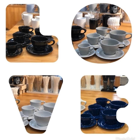 Bộ đĩa và Ly sứ NotNeutral Lt Gray LINO Dbl Capp Cup/Scr, 180ml