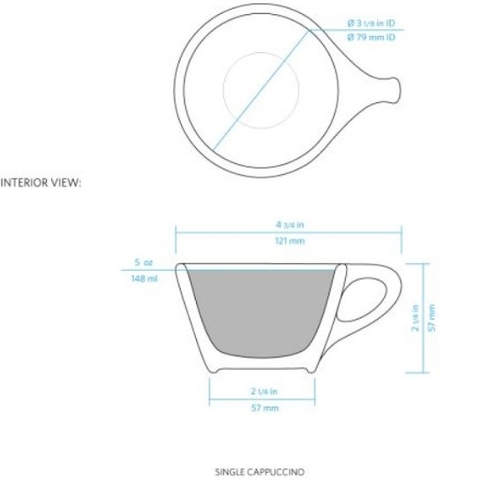 Bộ đĩa và Ly sứ NotNeutral White LINO Single Capp Cup & Saucer, 150ml