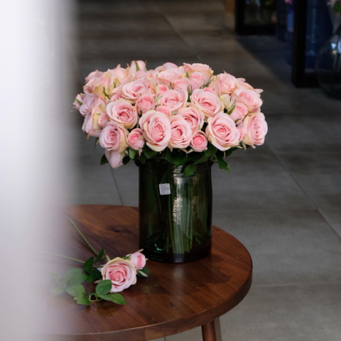 Bình hoa thủy tinh tái chế VSM Jarron Cilindro Simplicity Màu xanh lá cây 20cm