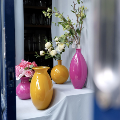 Bình hoa thủy tinh tái chế VSM Florero Paradise Màu hồng sẫm 24.5cm