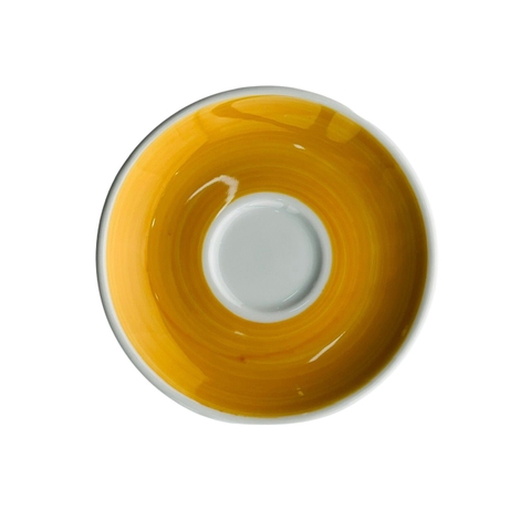 Đĩa sứ Ancap espresso vẽ tay Màu vàng