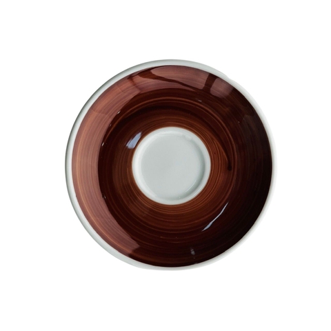 Đĩa sứ Ancap espresso vẽ tay Màu nâu