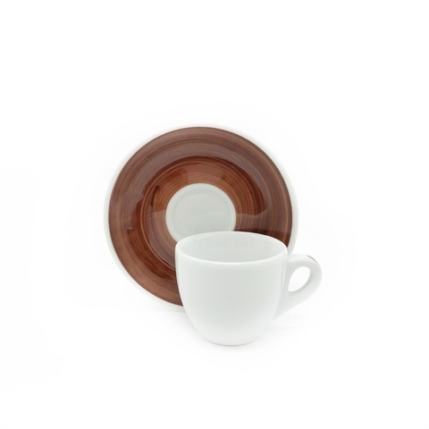 Đĩa sứ Ancap espresso vẽ tay Màu nâu