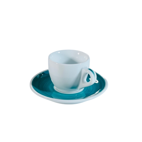 Ly sứ Ancap Espresso vẽ quai Màu xanh ngọc, 60ml