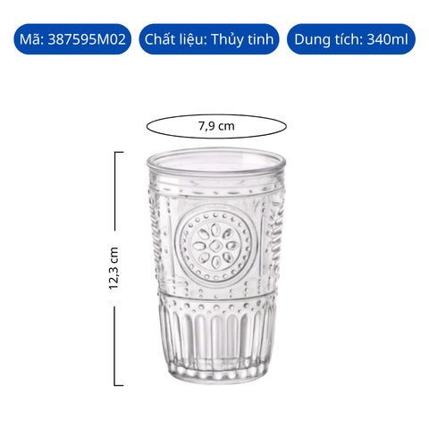 Ly thủy tinh Bormioli Rocco Romantic Water 340ml